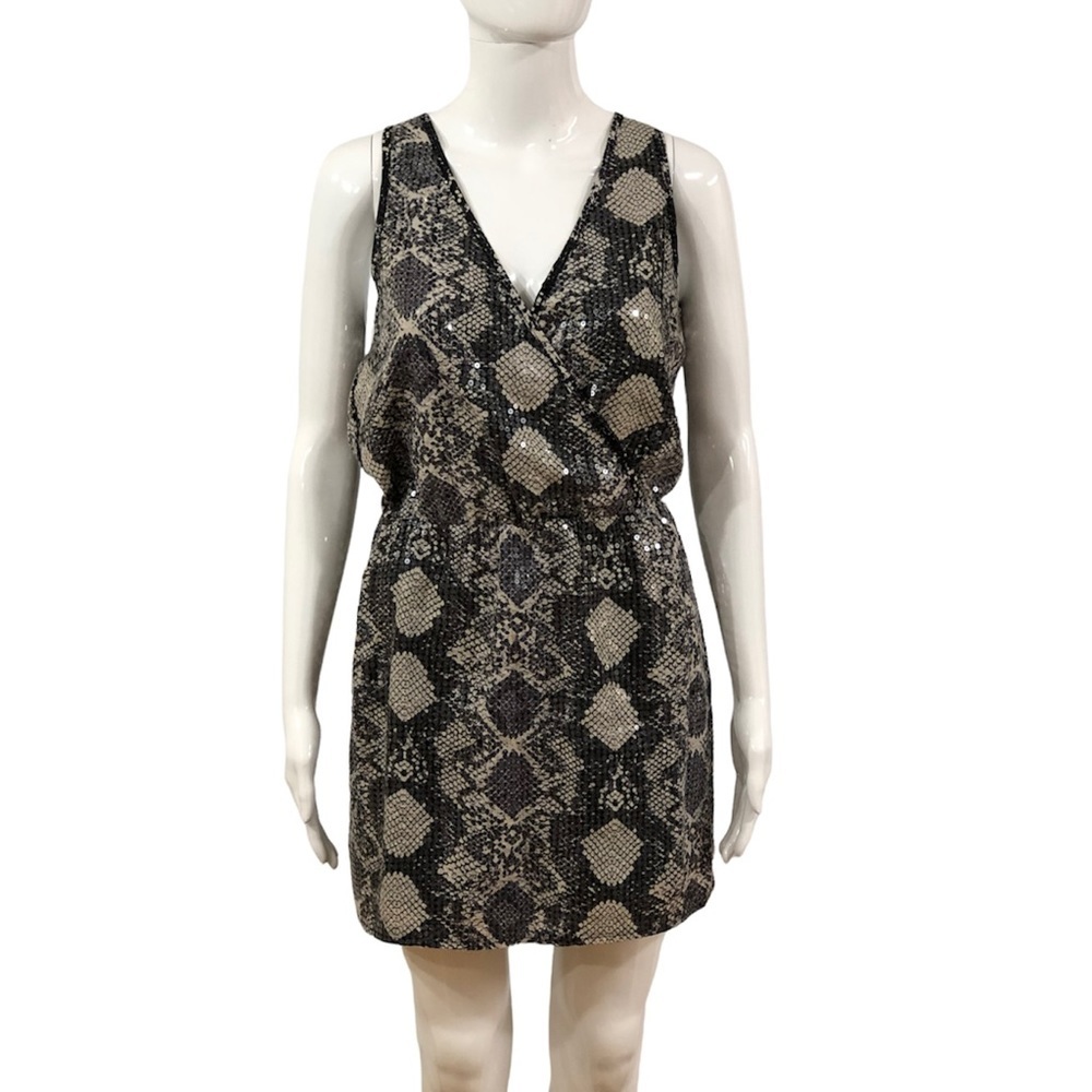 Romeo Juliet Womens Size S Dress Sleeveless V Neck Animal Print Snake Mini Dress